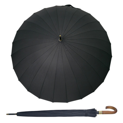 Зонт-трость RS24L, 24 сп., спица 70см, черный