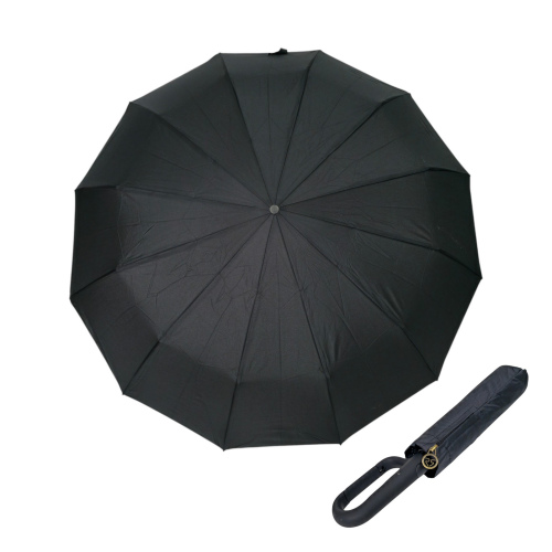 Зонт RS12KB черный с усиленными спицами