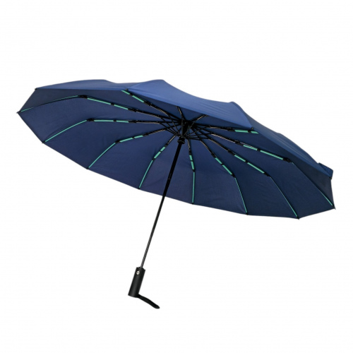 Зонт RS синий с бирюзовыми спицами