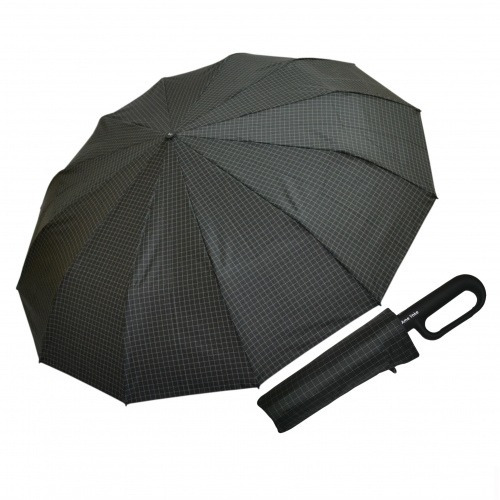 Зонт Ame Yoke черный-клетка с усиленными спицами