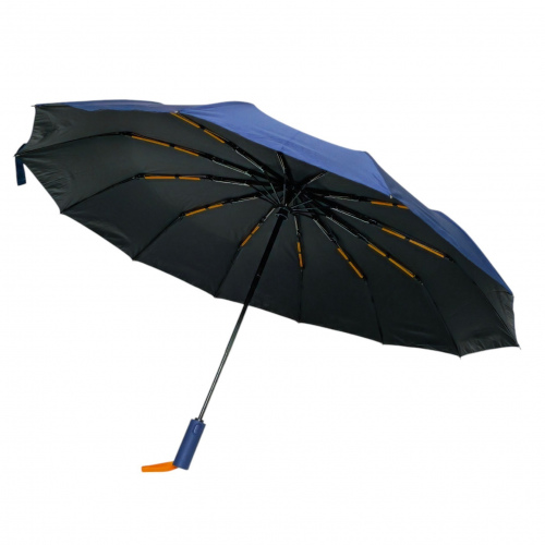 Зонт RS синий с оранжевыми спицами 